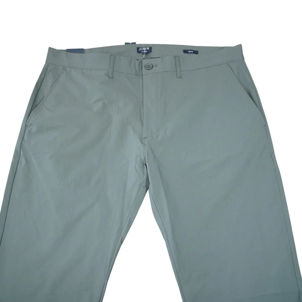 J. Crew Flex Slim Fit Tech Chino Pants Mens 36x32 Grey Green NWT Business Casual